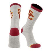 USC Trojans Gray SC Interlock Recycled Crew Socks